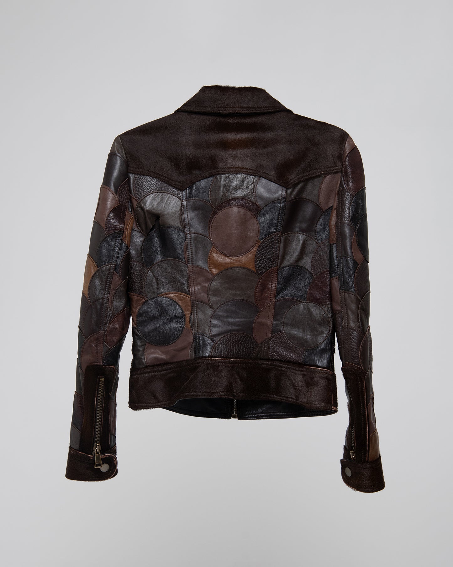 DOLCE & GABBANA LEATHER PATCHWORK JACKET