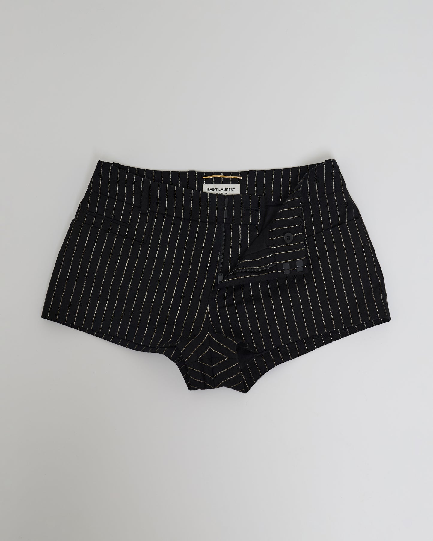 SAINT LAURENT MINI PINESTRIPES SHORTS