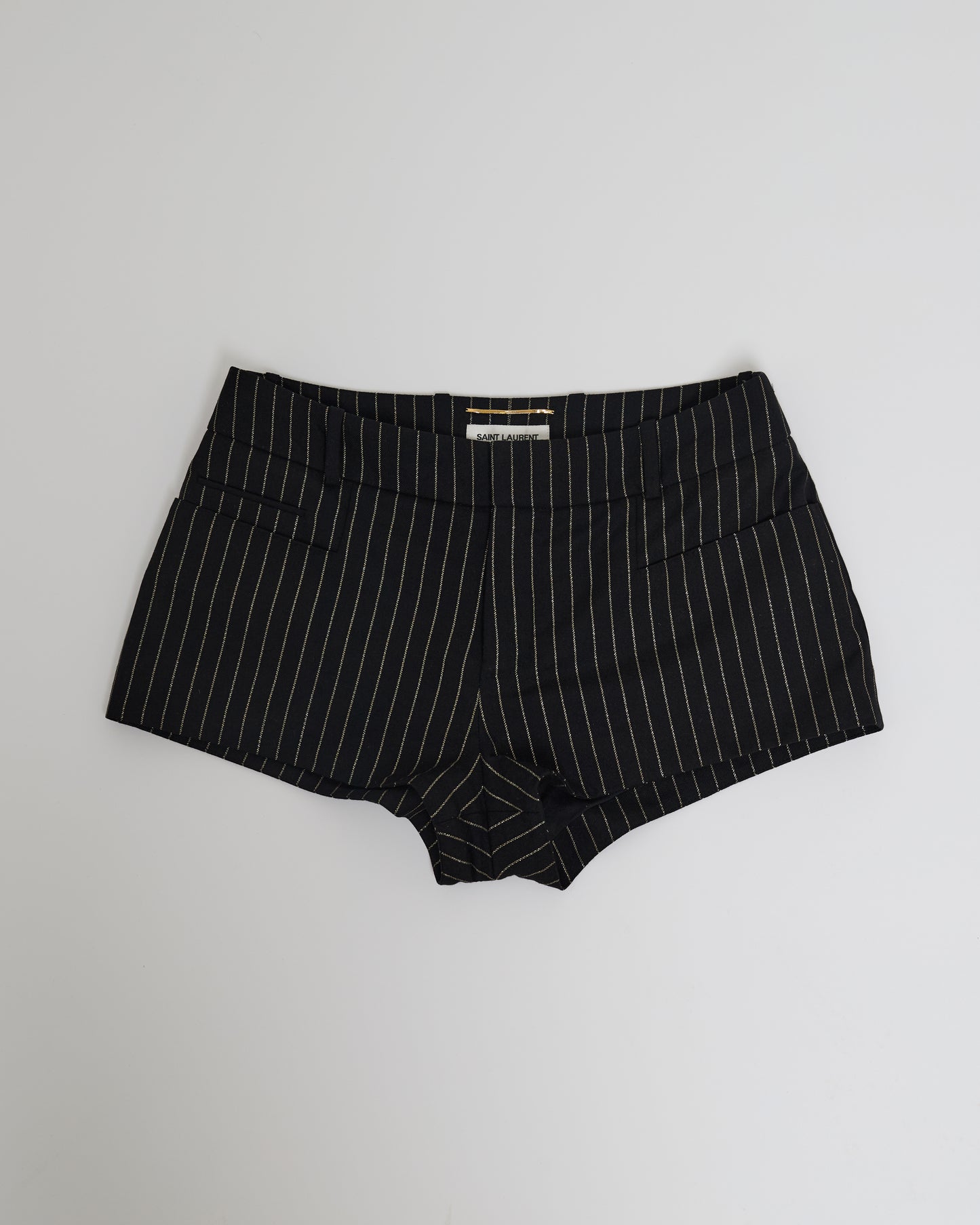 SAINT LAURENT MINI PINESTRIPES SHORTS